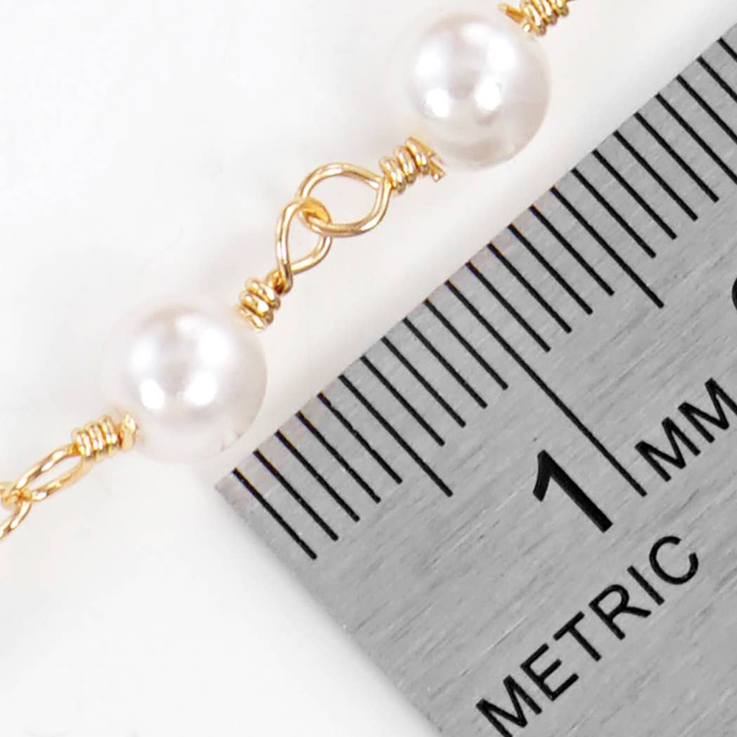 Fashion City – wholesale Beaded/pearl necklace – Gold-Dipped Linked Pearl Bridesmaid Necklace2