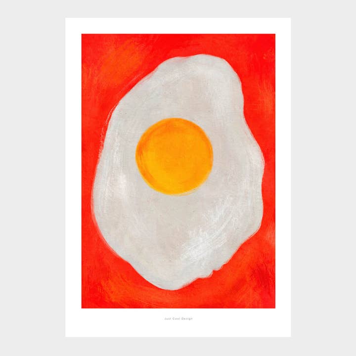 Just Cool Design - Wholesale Art Print - Fried Egg | A5 Bold & Minimal Kitchen Print2