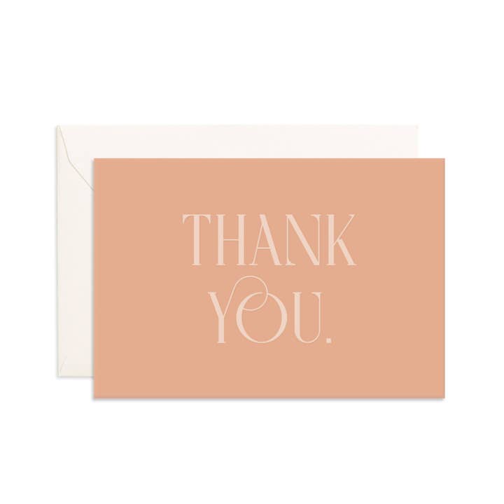 Thank You Nude Emboss Mini Greeting Card for wholesale by Fox & Fallow