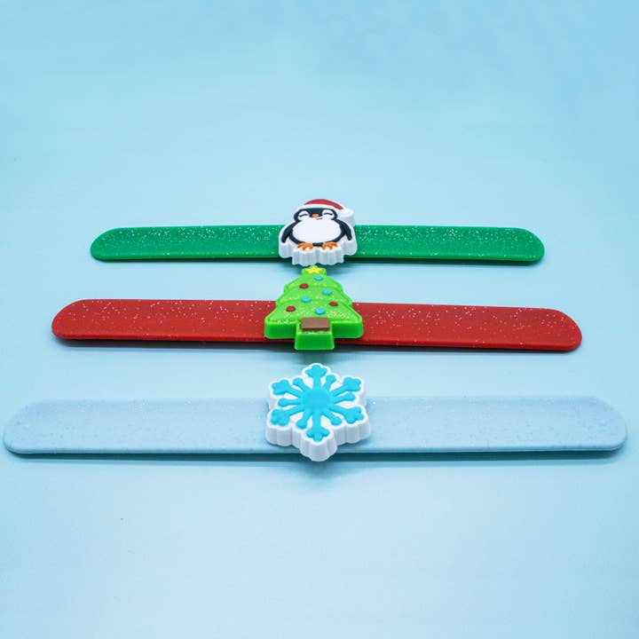 Frog Sac - Wholesale Light-Up Toy - Kids & Baby - Light Up LED Christmas Slap Bracelets - 3 Pack