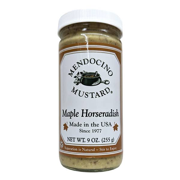 Mendocino Maple Horseradish Mustard for wholesale by Ohio-South Farm Products LLC