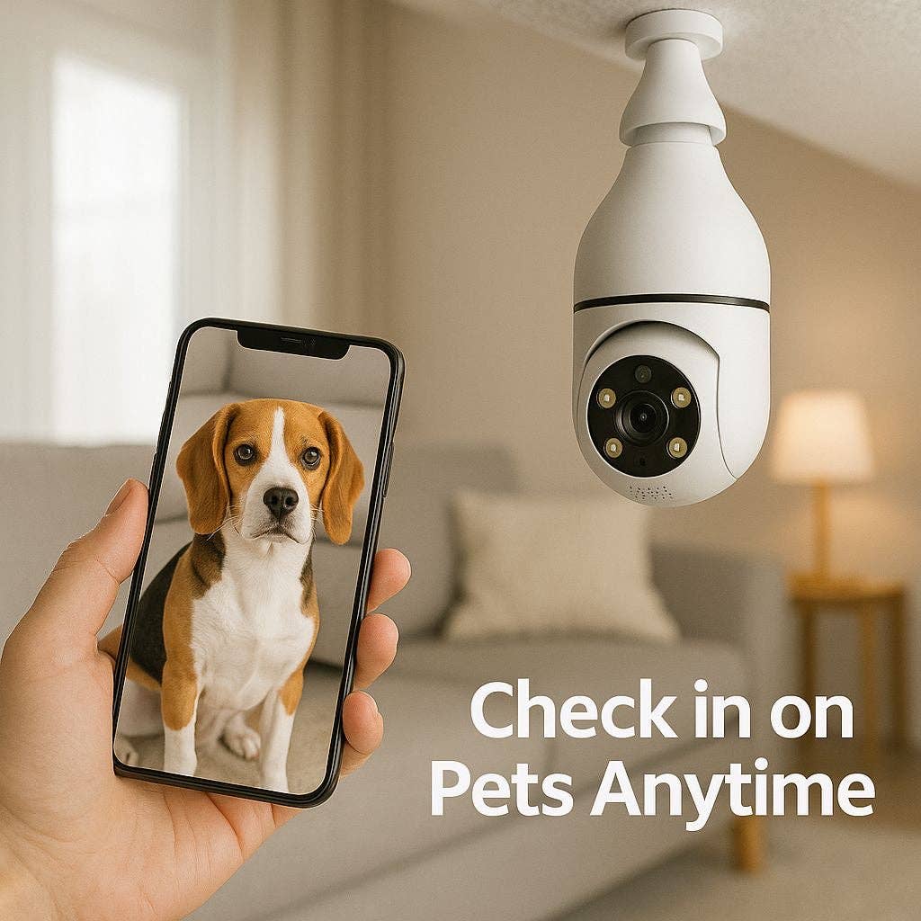 Krediz - Wholesale Small/Handheld Appliance - 5G WiFi Bulb E27 Security Camera – 1080P HD, Full-Color Night Vision, Motion Detection, Auto Tracking, Two-Way Audio, Indoor Smart Surveillance with 16GB/32GB/64GB Storage3