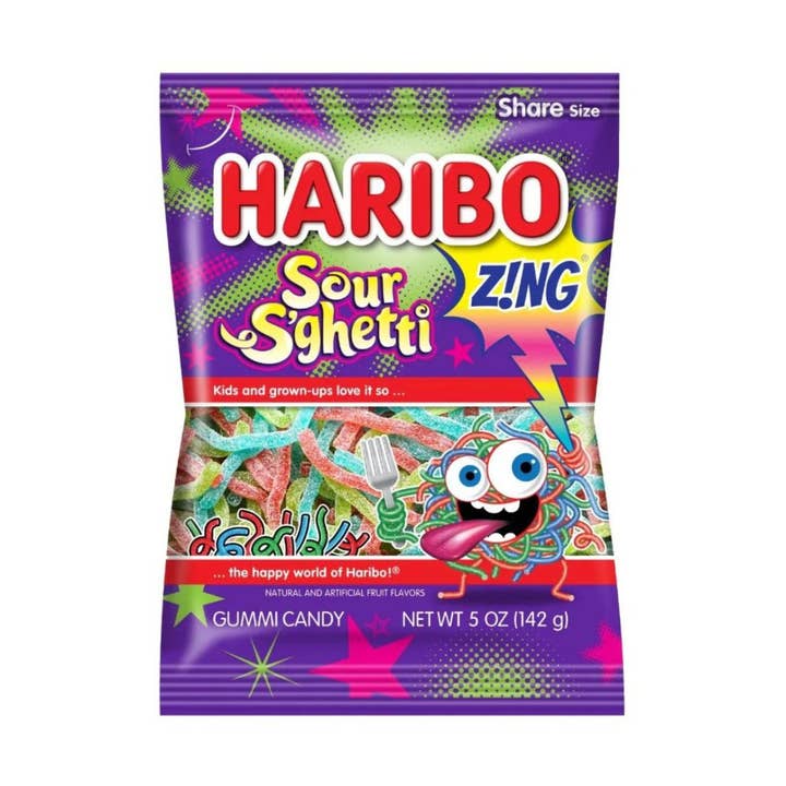 I Got Your Candy - Wholesale Gummy - Haribo Sour S'Ghetti Gummi Candy 5oz - 12ct