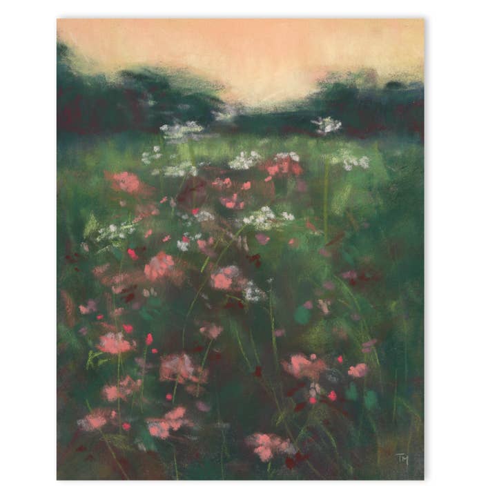 Twilight Blooms Soft Pastel Giclée Art Print for wholesale by Tiffany Mackay Art