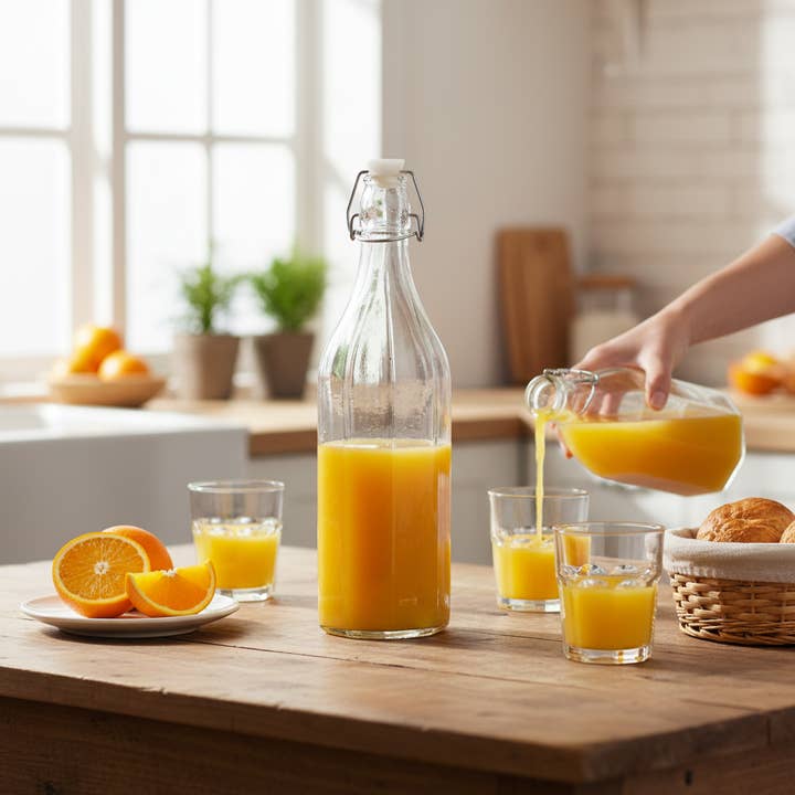 Kadra Kitchenware - Wholesale Carafe - Vikko - Swing Top Glass Carafe, 1L1