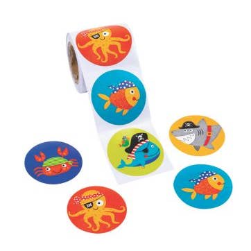 PIRATE ANIMALS ROLL STICKERS for wholesale by Fun Express