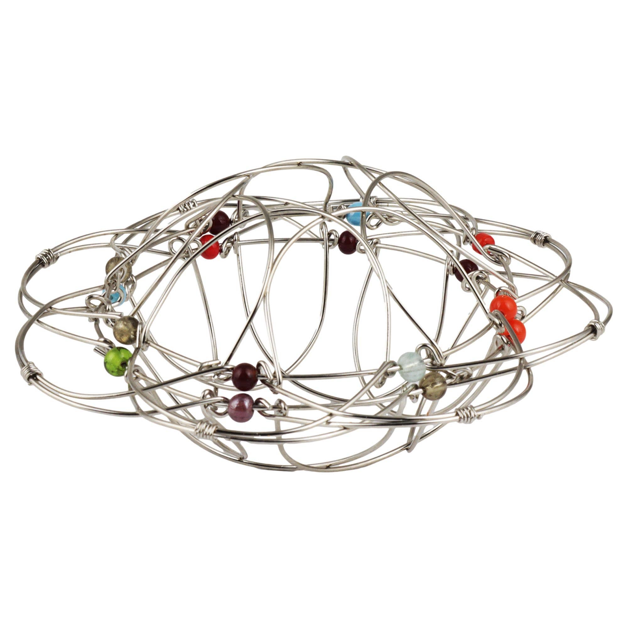 Tribal Trade GmbH - Wholesale Dream Catcher - 4D Mandala small wire mesh silver colorful Flower of Life3