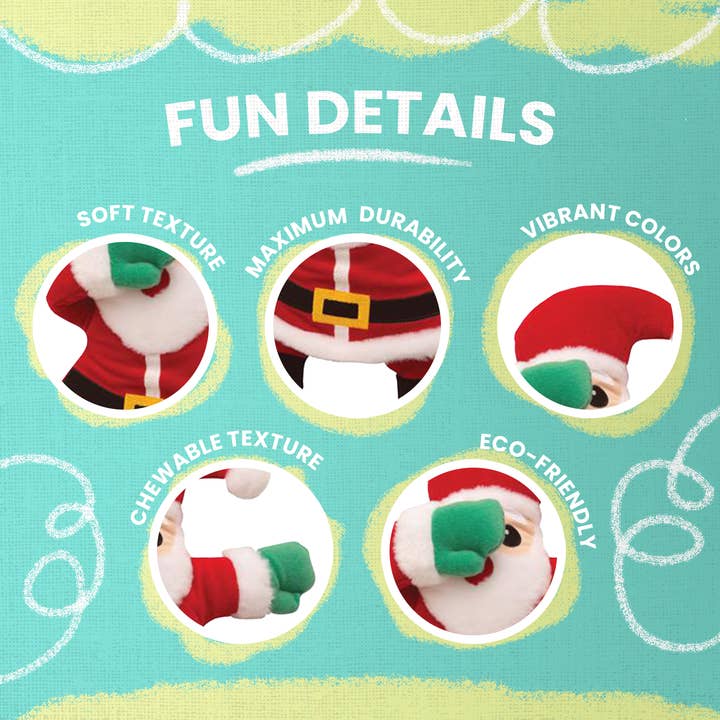 SnugArooz - Wholesale Pet Plush Toy - Dog - Dabbing Santa Dog Toy