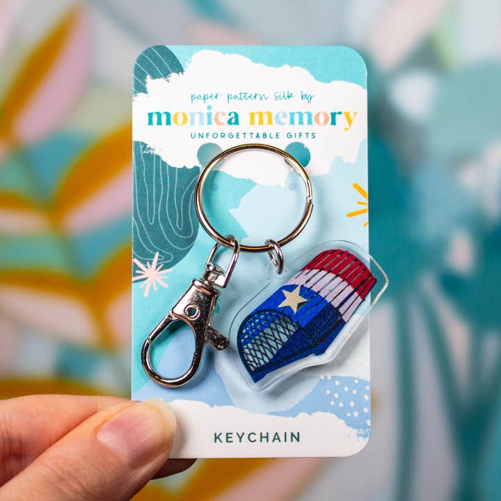 Acadian Lobster Trap Keychain for wholesale by Paper Pattern Silk