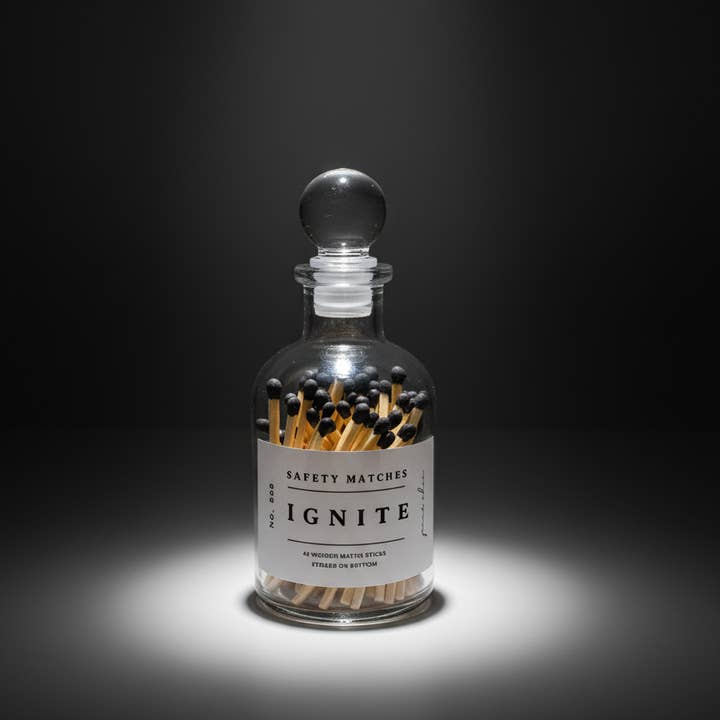 Luxe Wooden Matches | Glass Apothecary Jar for wholesale by Pure Chic | Natural Home