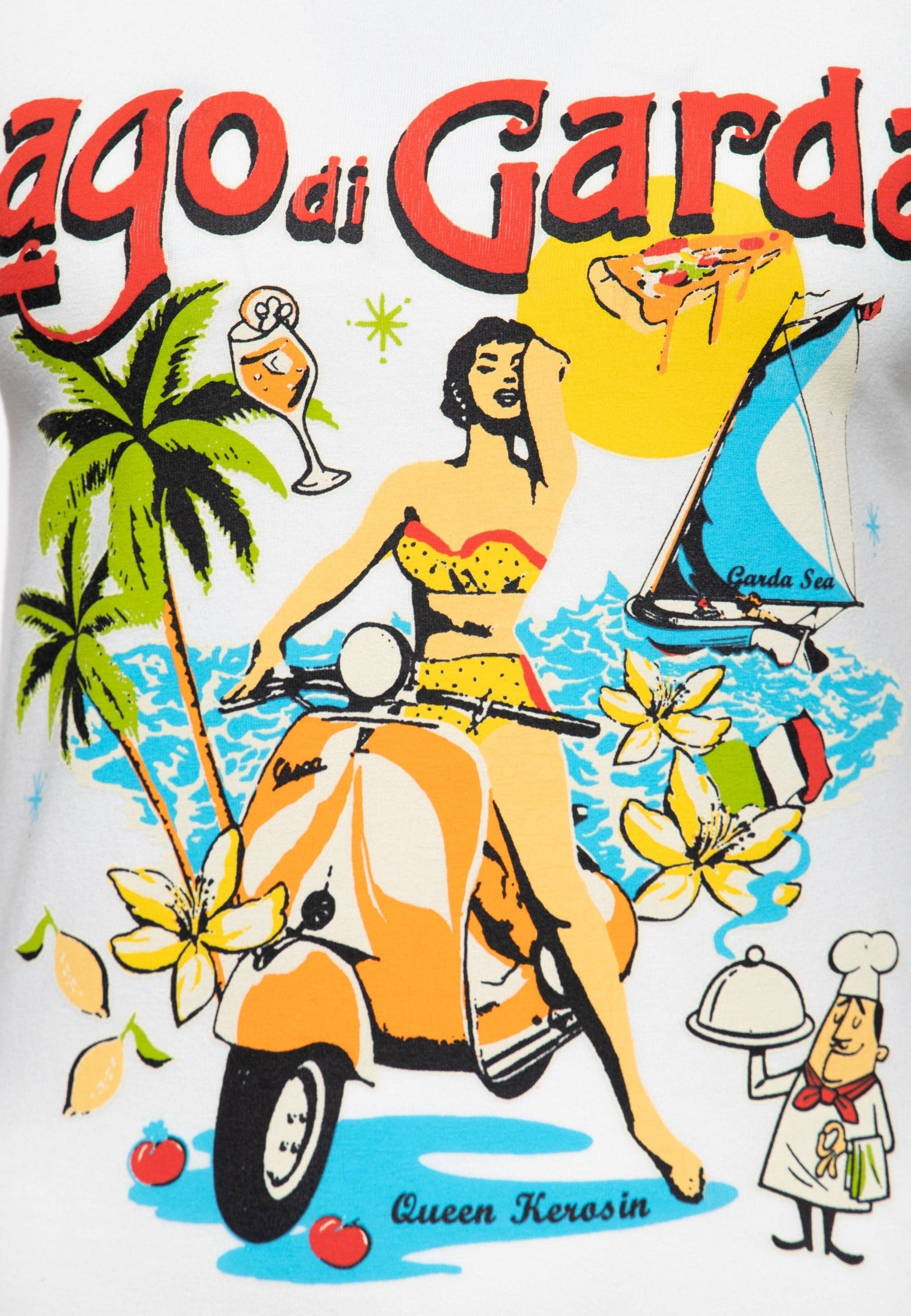 KING KEROSIN – Großhandel T-Shirt – Damen – Ringer T-Shirt «Lago di Garda»4