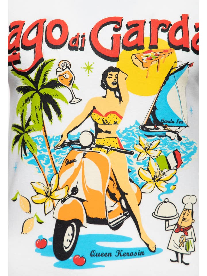 KING KEROSIN – Großhandel T-Shirt – Damen – Ringer T-Shirt «Lago di Garda»4