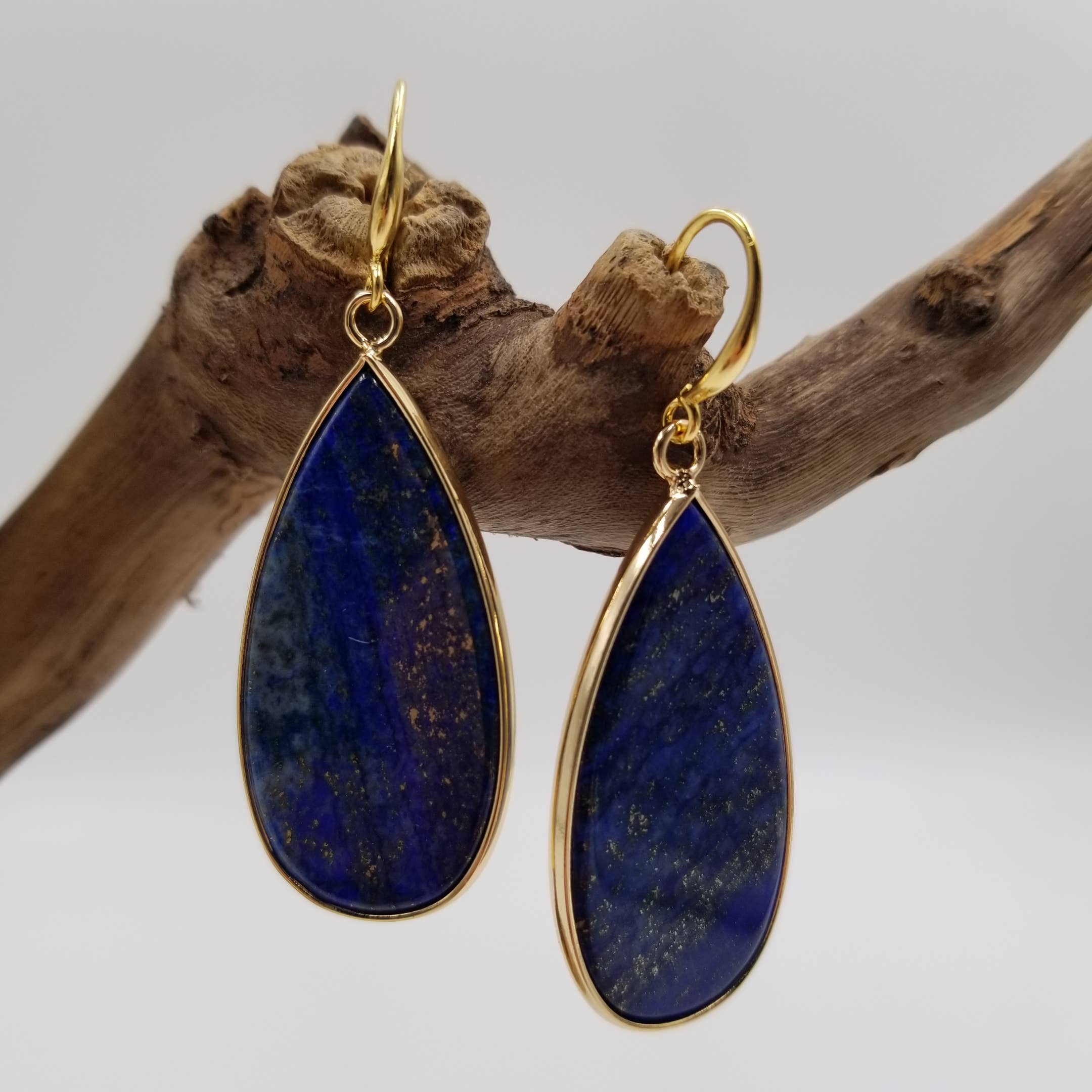 CHAKRA JEWELRY - Wholesale Dangle Earrings -  Natural Stone Lapis Lazuli Chakra Earrings0