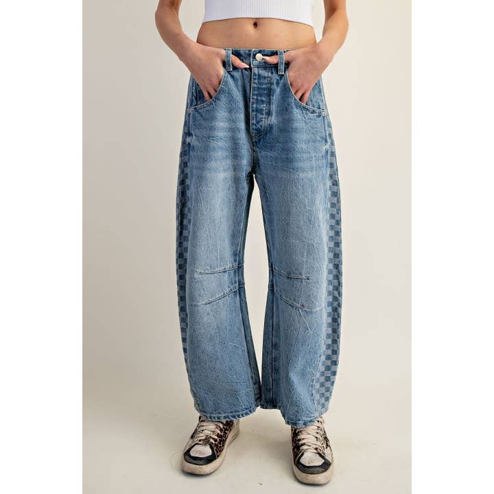 Denim-Karohose für den Großhandel von STYLE USA