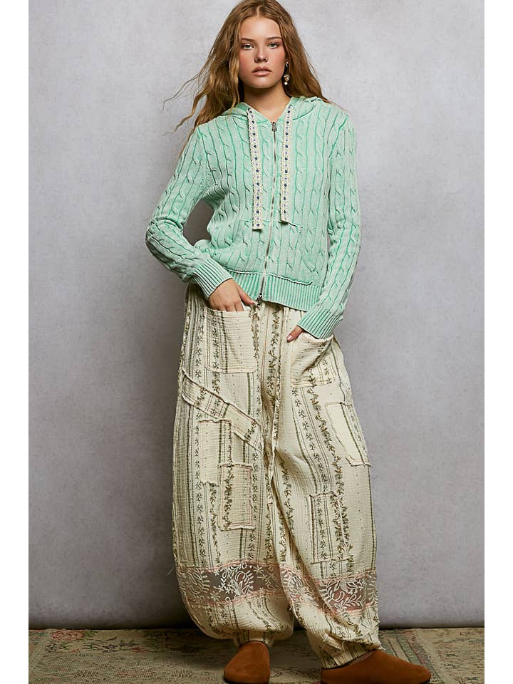 Pol Clothing - Wholesale Hoodie - Women's - Full Sleeve Solid Acrylic Sweater Hoodie Zip Up Knit Top53