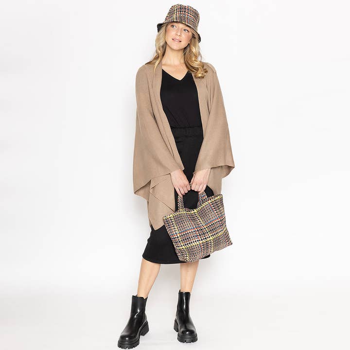 Fashion City - Wholesale Kimono - Women's - Women's Solid Ruana with Shoulder Strap5