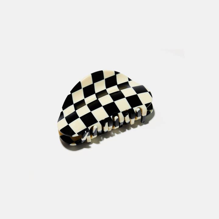 CHUNKS - Wholesale Hair Clip - Women's - Checker Claw in Black + White