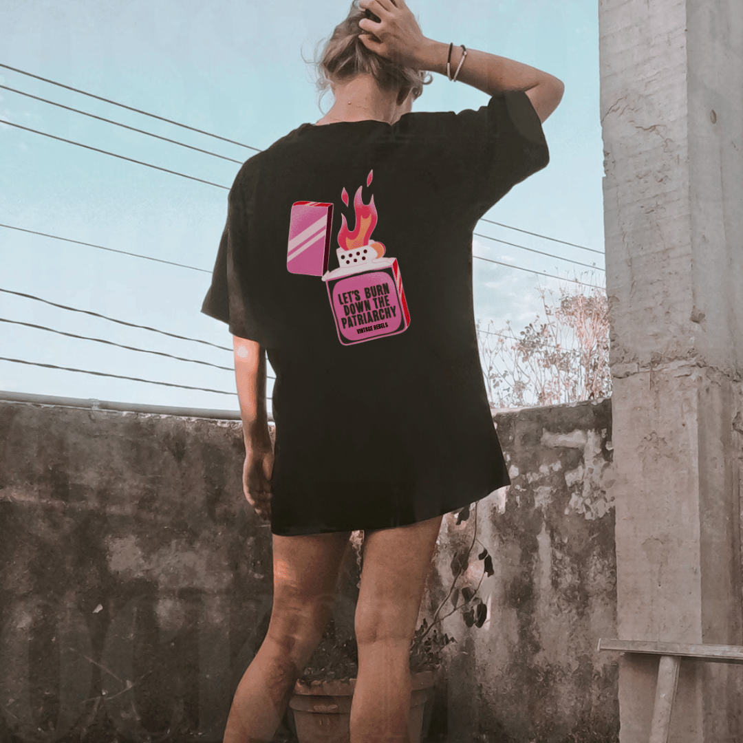 Vintage Rebels - Wholesale T-Shirt (Graphic) - Women's - BURN THE PATRIARCHY GRAPHIC TEE2