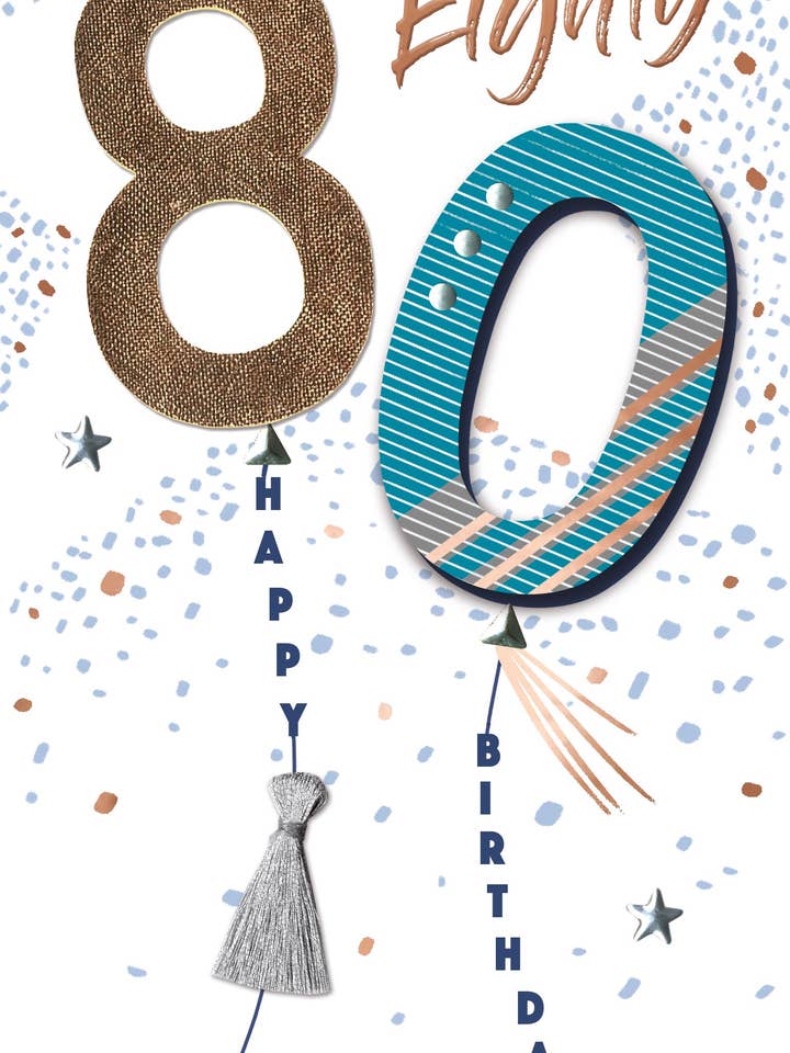 80th - Balloons - Champagne - Second Nature for wholesale by Second Nature Ltd