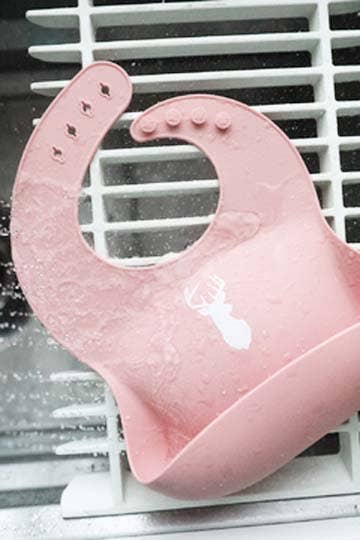 Little Knight - Vendita all'ingrosso Bavaglino - Neonati - Bavaglino con silhouette di cervo rosa4