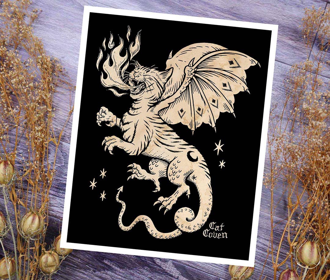 Cat Coven - Wholesale Art Print - Cat Dragon - Art Print