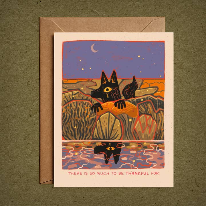 Thankful – Blank Greeting Card with Nature Illustration for wholesale by Pine Bones