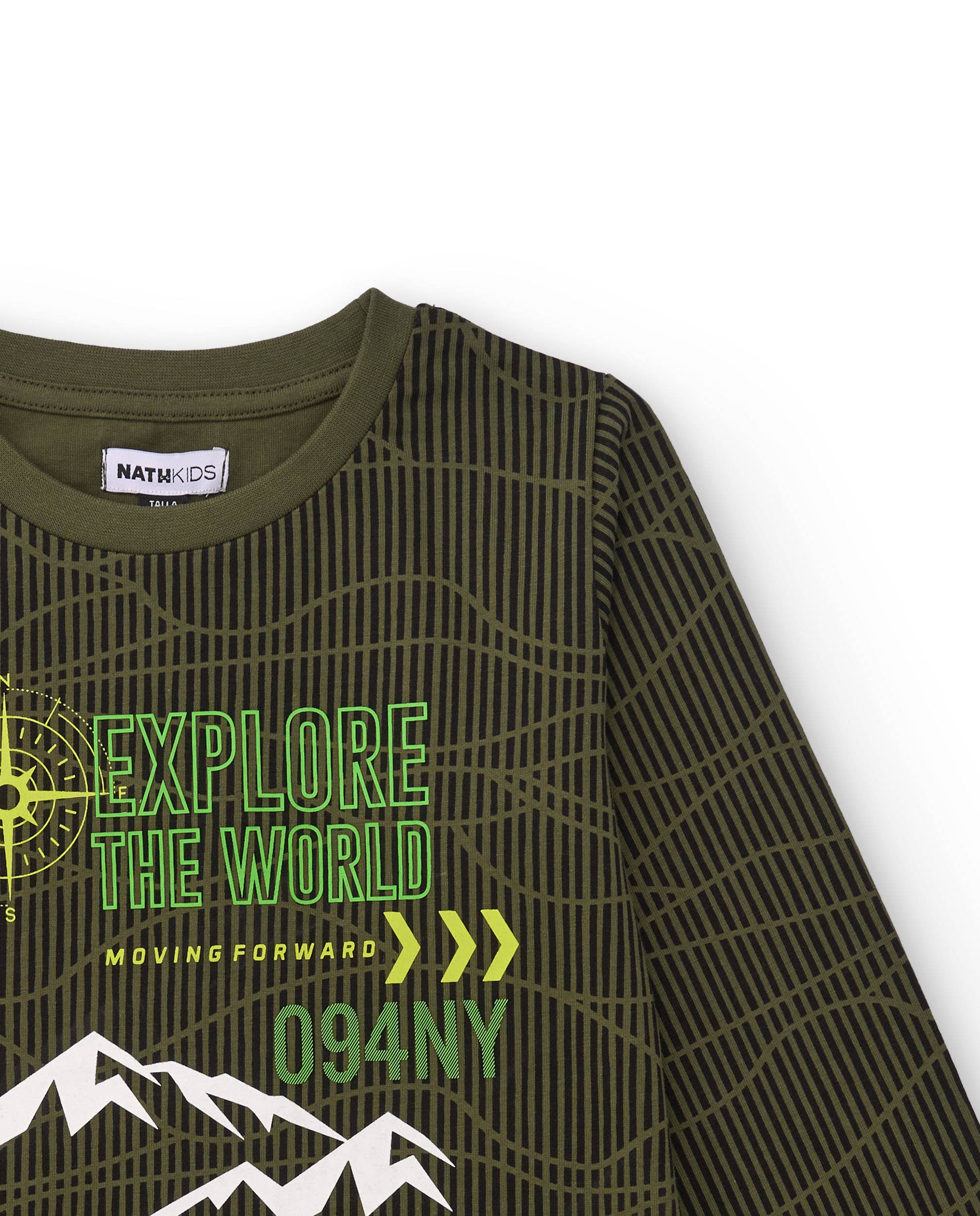 tuc tuc - Wholesale T-Shirt - Kids - Green children's T-shirt with mountain print and text2