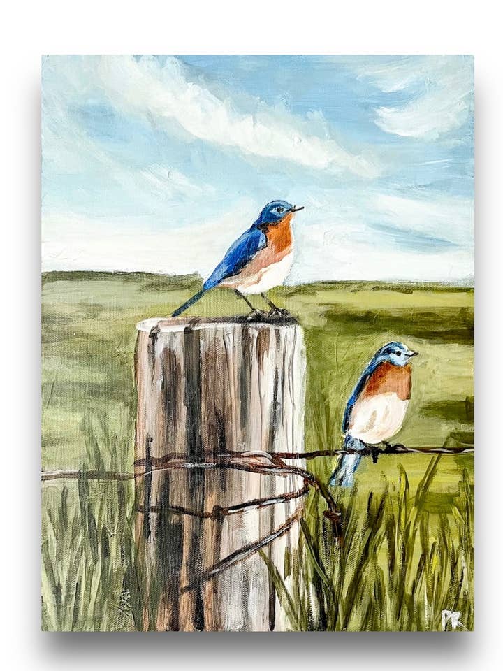 Blue Birds Art Print for wholesale by Pooja Roy Studio