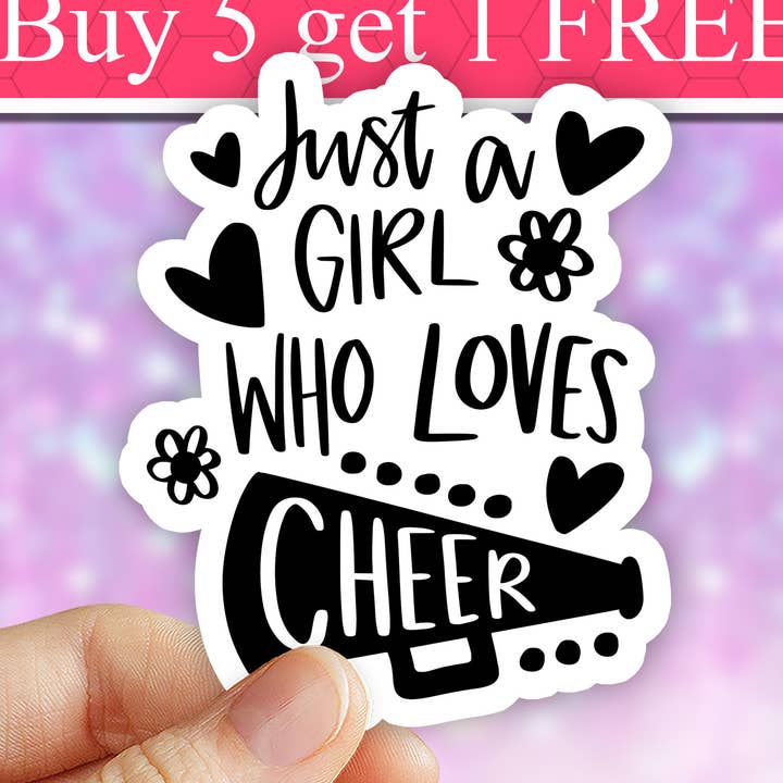 Just a girl who loves Cheer sticker, waterproof car decal for wholesale by Neya Sticker Shop