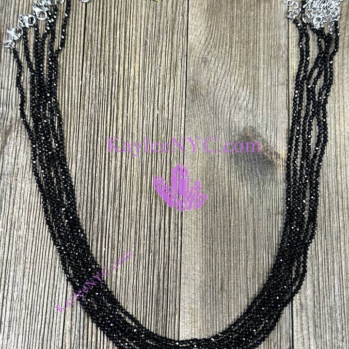 2mm Natural Black Tourmaline Necklaces Crystal for wholesale by KayleeNYC