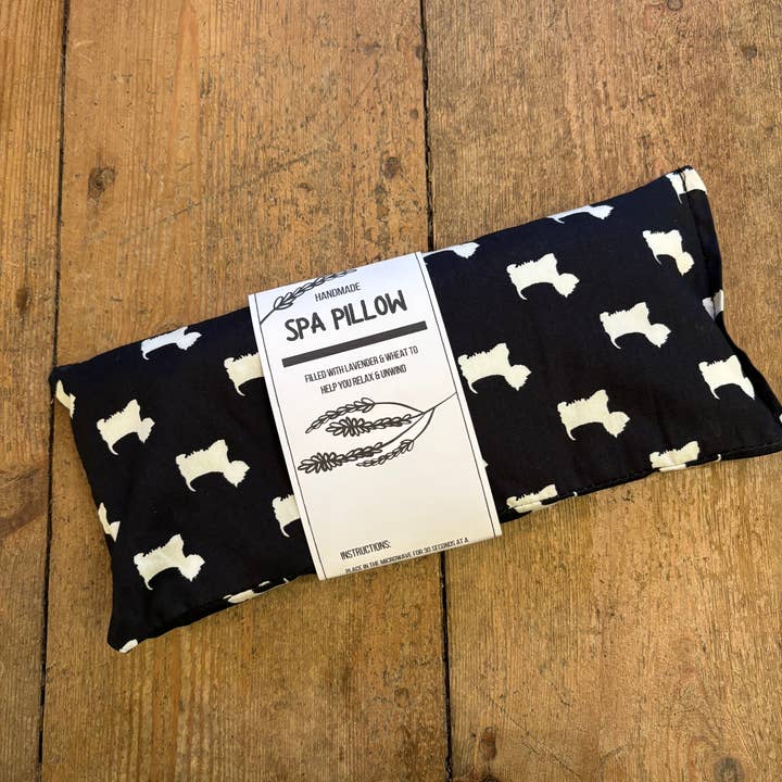 Zwart bedrukte Scottie-honden spa-kussen voor wholesale door The Hare And The Moon