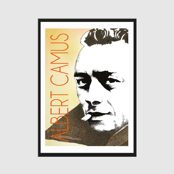 Albert Camus Large Format Contemporary Fine Art Poster Print for wholesale by The Writer Illustrated