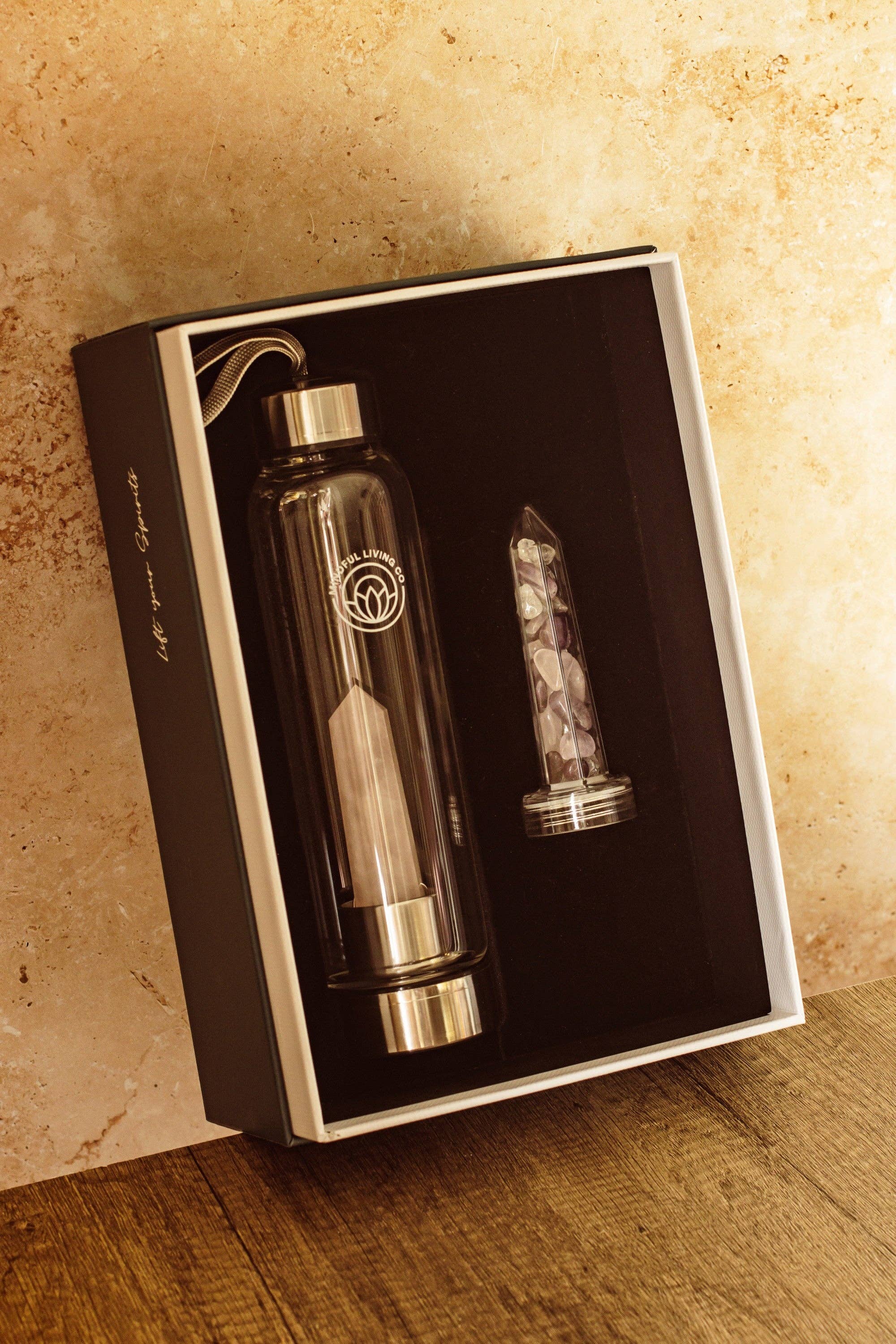 Mindful Living Co. - Wholesale Water Bottle - Crystal Water Bottle Gift Set For Love And Happiness1