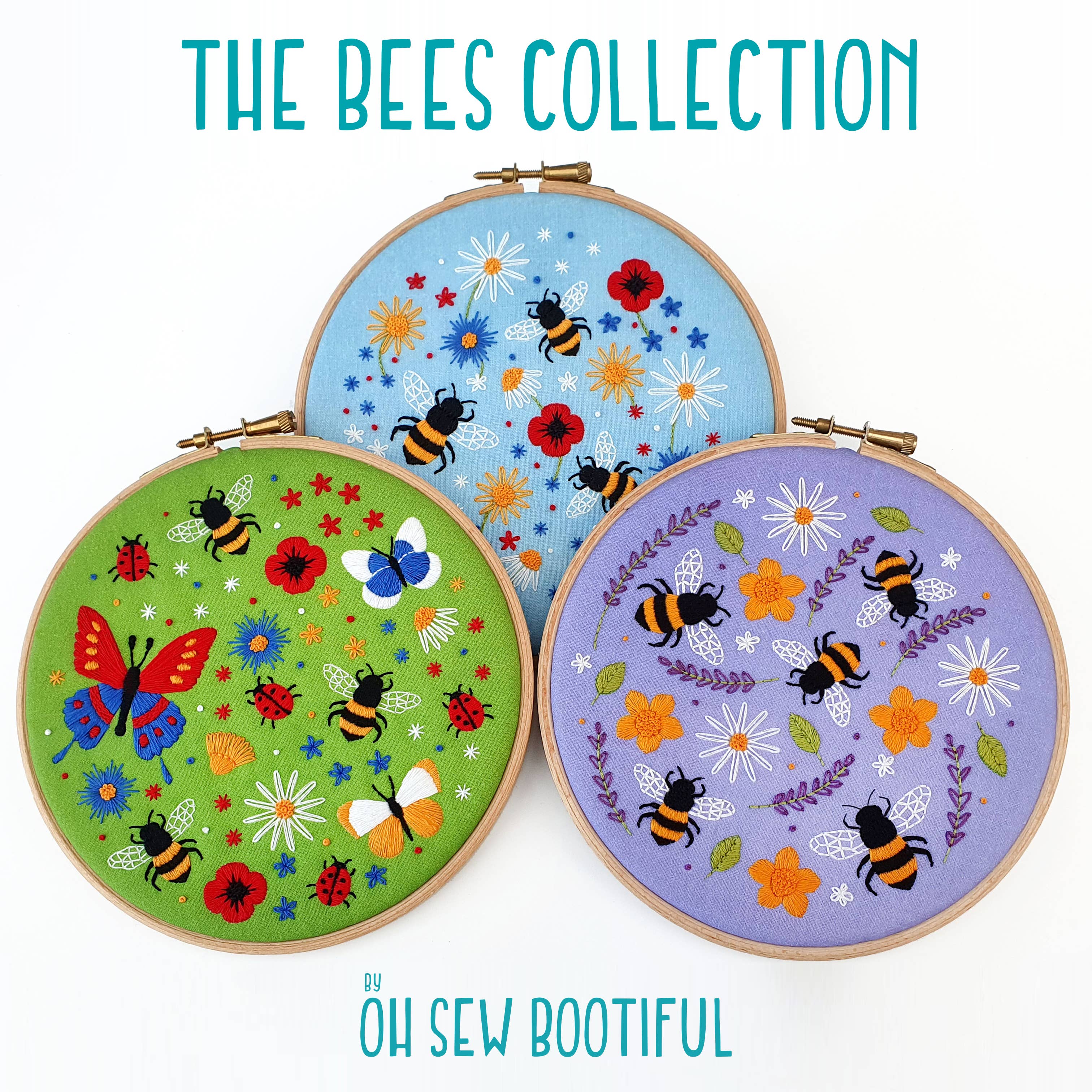 Oh Sew Bootiful - Wholesale Embroidery/Cross Stitch Supplies - Bees and Lavender Handmade Embroidery Kit Hoop Art9