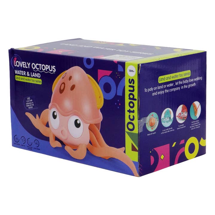 ASSORTED Cute Squid Wind-up Swimming Crawling Baby Bath Toy for wholesale on Faire11