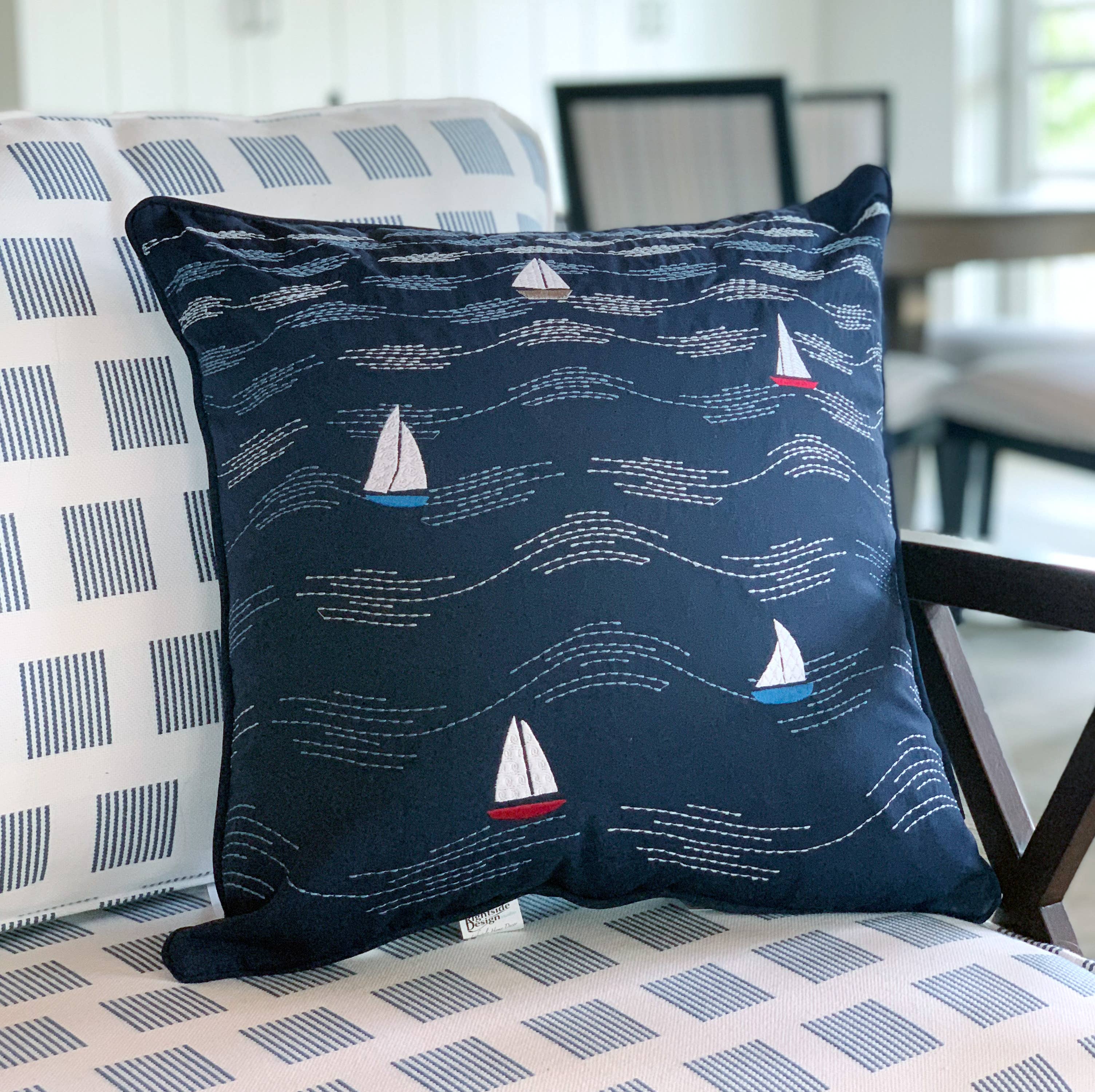 Rightside Design - Wholesale Throw/Decorative Pillow - Cape Series Modern Waves Indoor/Outdoor Throw Pillow2