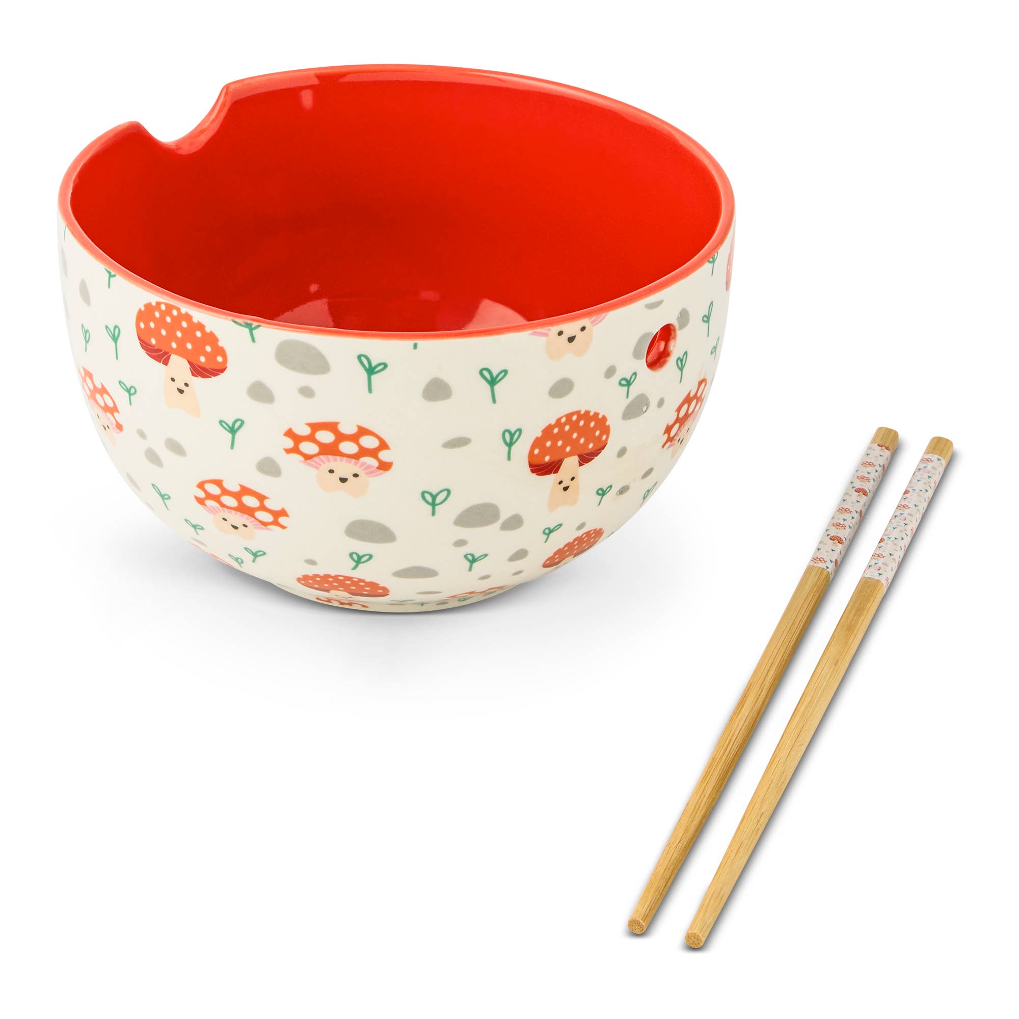 Core Home - Wholesale Bowl - 26oz Ramen Bowls w/ Chopsticks - Character Mushrooms1