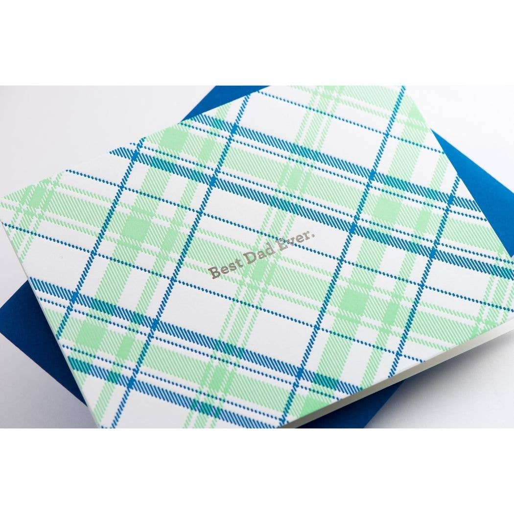 Porchlight Press Letterpress - Venta al por mayor Tarjetas del Día del Padre - Tarjeta de Papá a cuadros3