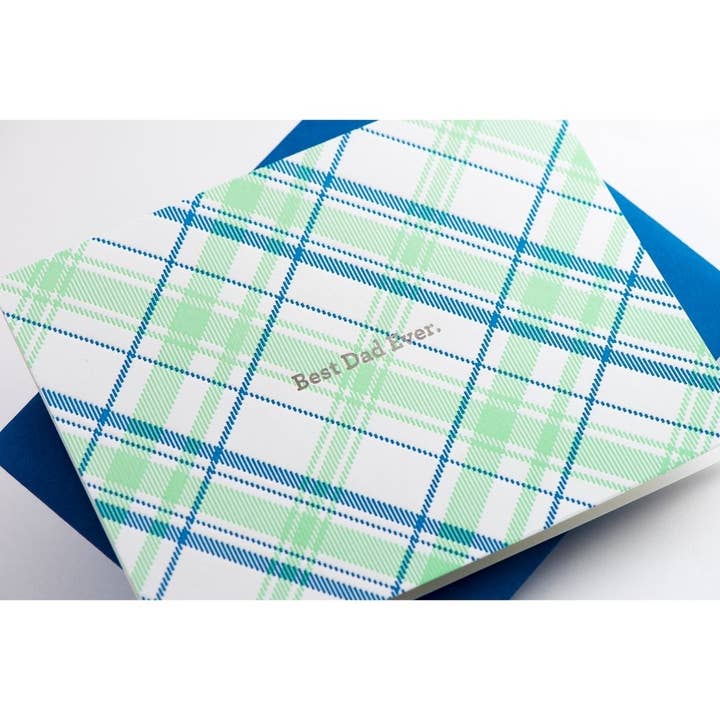 Porchlight Press Letterpress - Venta al por mayor Tarjetas del Día del Padre - Tarjeta de Papá a cuadros3