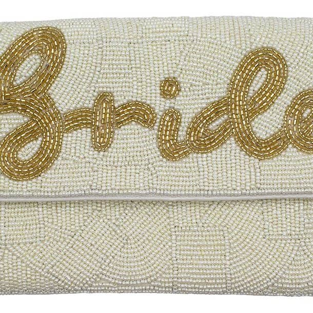 Ole - Wholesale Clutch Bag - Women's - CREAM BEADED BRIDE BAG