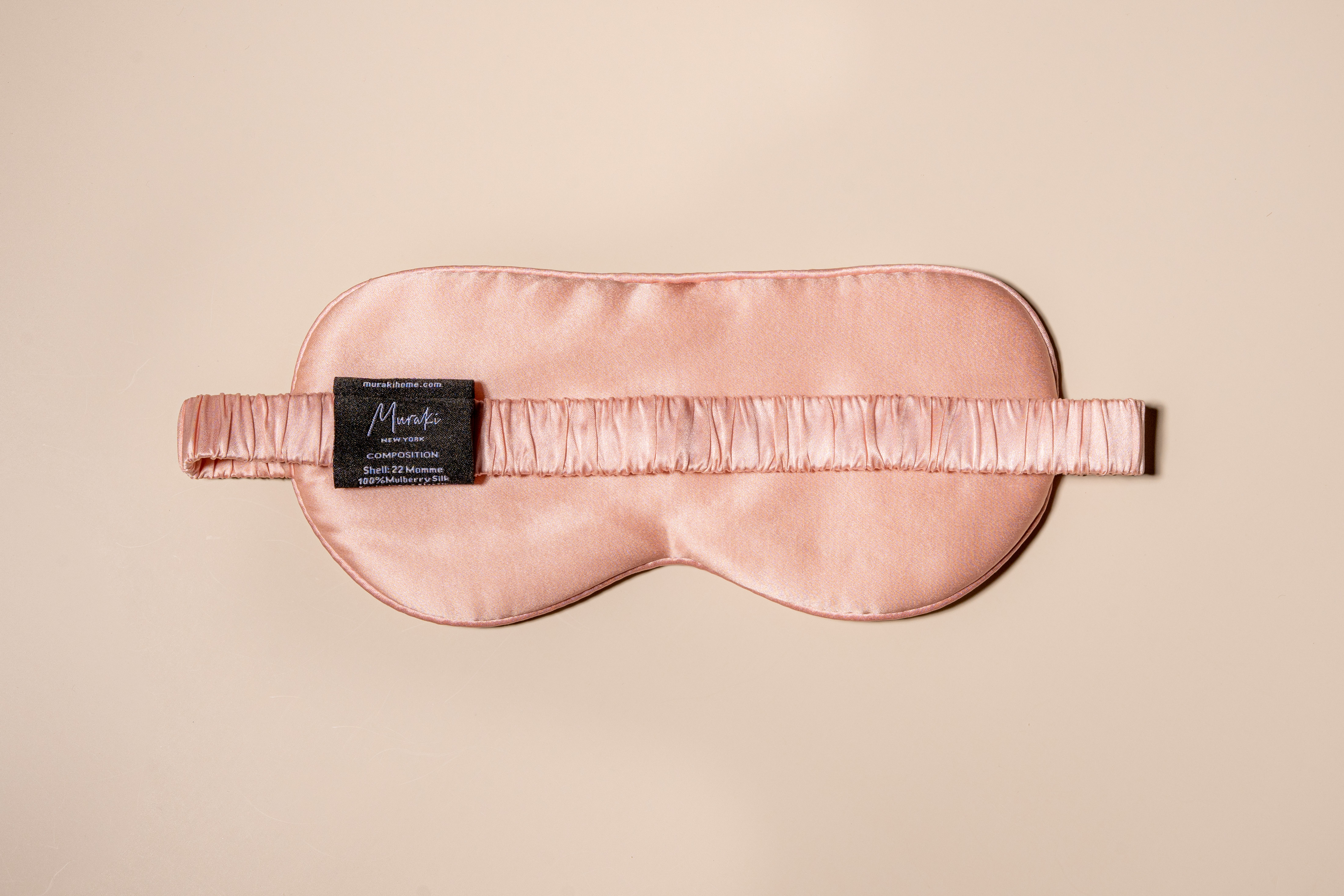 Muraki - Wholesale Sleep/Eye Mask - Pearl Pink Bird Printed Silk Eye Mask1