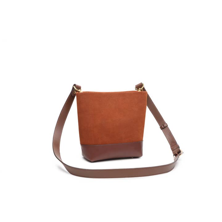 R.Riveter - Wholesale Crossbody bag – Women's - Betsy Bucket Bag | Rust Suede + Brown5