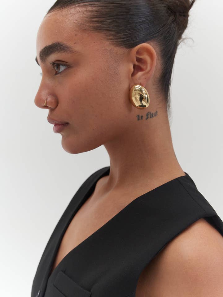 Large Sphere Earrings - Gold for wholesale by Style Addict