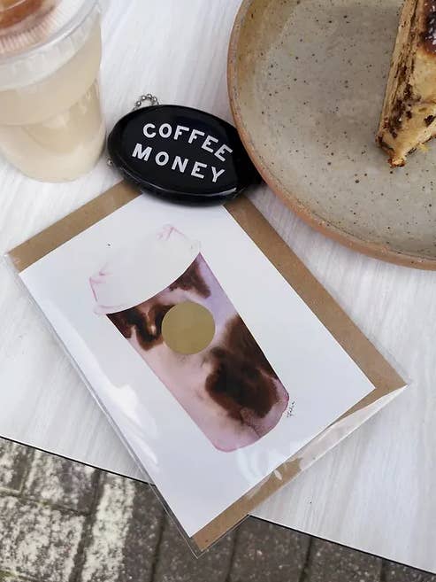 “Café latte” scratch card a coffee and a kiss for wholesale by Tifalia