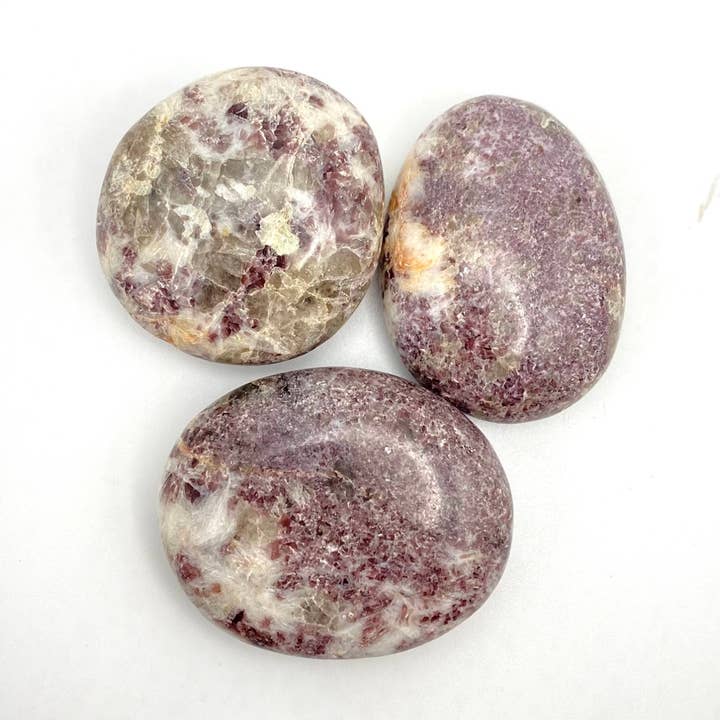 Lepidolite Palm Stone for wholesale by Crystal + Craft