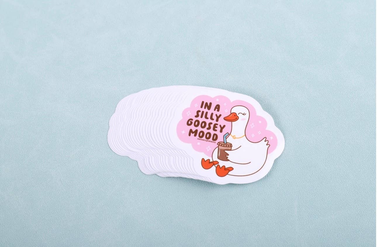 Desi design and chai - Wholesale Sticker - In a silly goose mode vinyl sticker 1