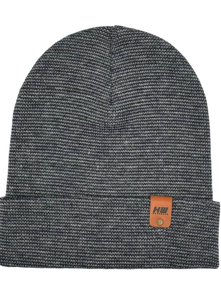 HAAKWEAR Traditional Classic Fusion Cuffed Beanie - Gray / Denim, Made in USA for wholesale by HAAKWEAR Beanies