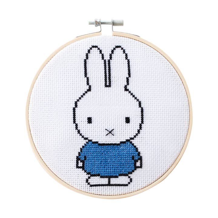 Cotton Clara Craft Kits & Supplies - Wholesale DIY Craft Kit - Miffy Blue Cross Stitch Kit11