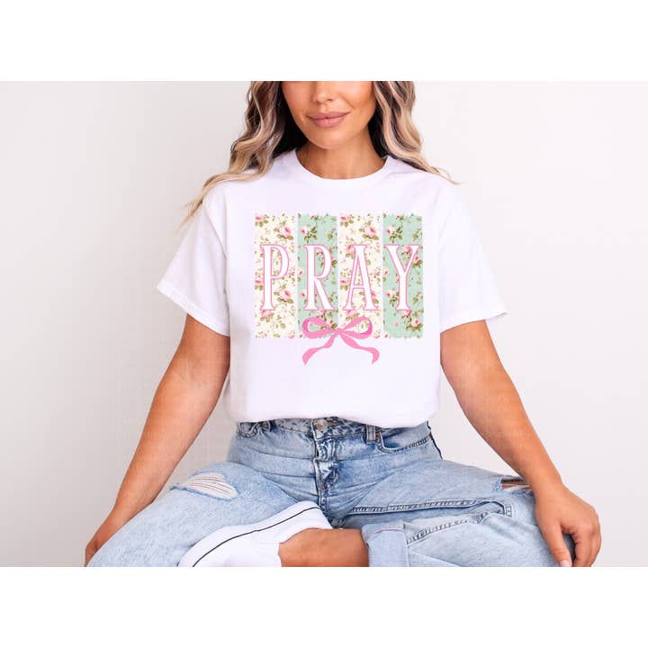 "Pray" Christian Tee for wholesale by Serendipity Tees