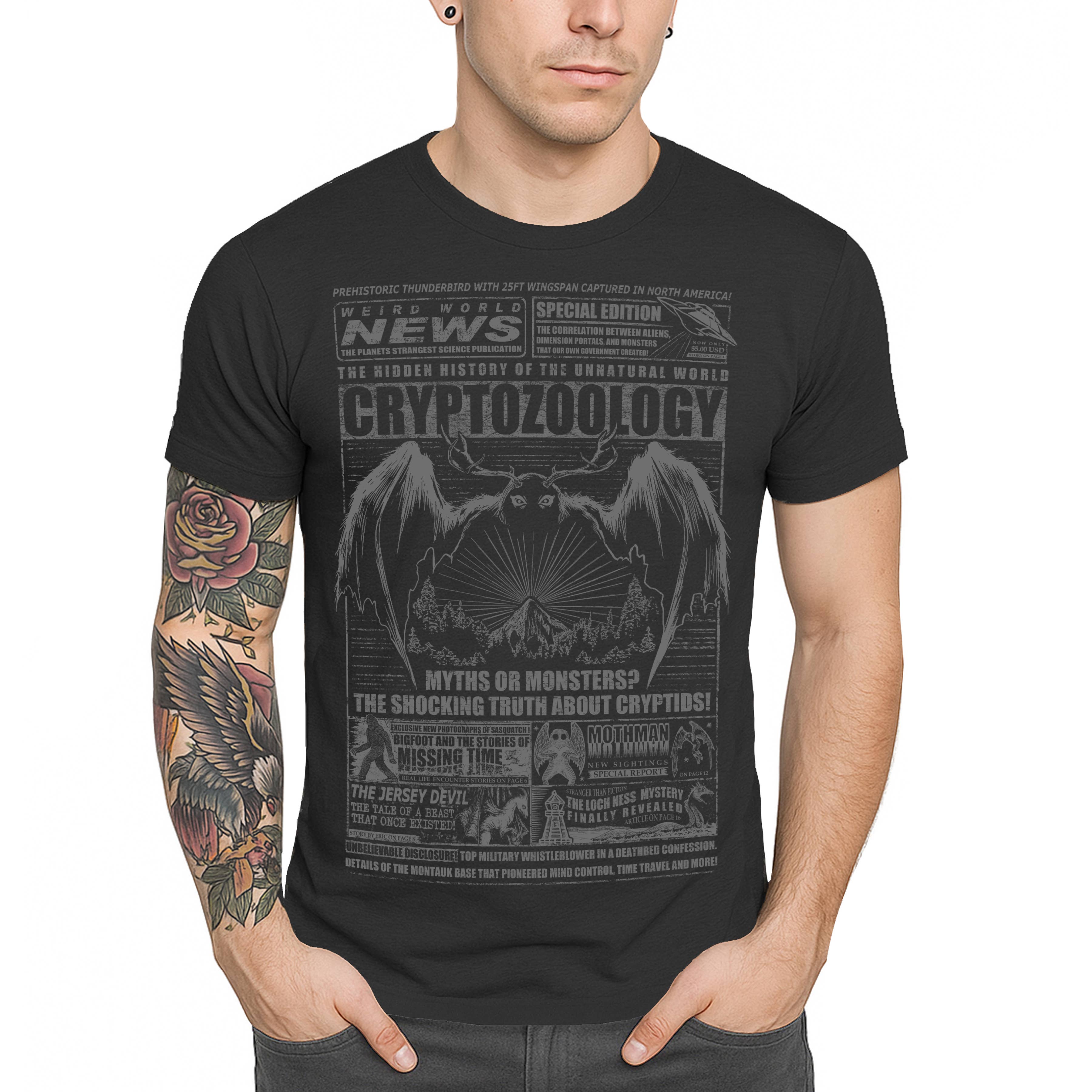 Serpentine Clothing - Wholesale Screen Printed T-Shirt - Men's - CRYPTOZOOLOGY MEN'S TEE1